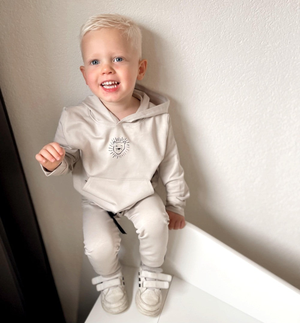 Babykleding - Lenn lion joggingset licht beige