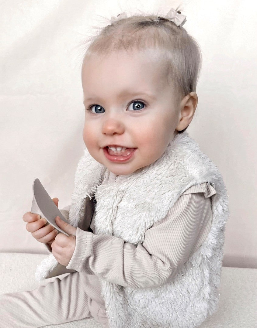 Babykleding - Gilet teddy en goud Lovi tweekanten te dragen