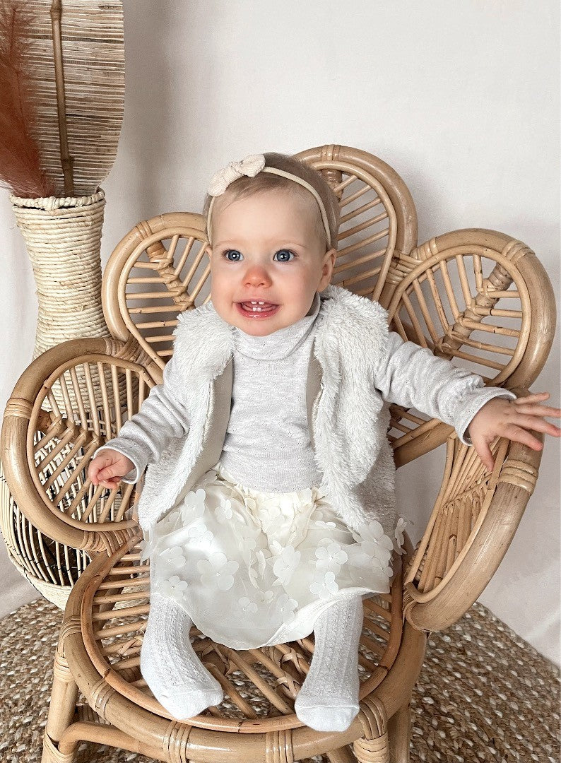 Babykleding - Gilet teddy en goud Lovi tweekanten te dragen