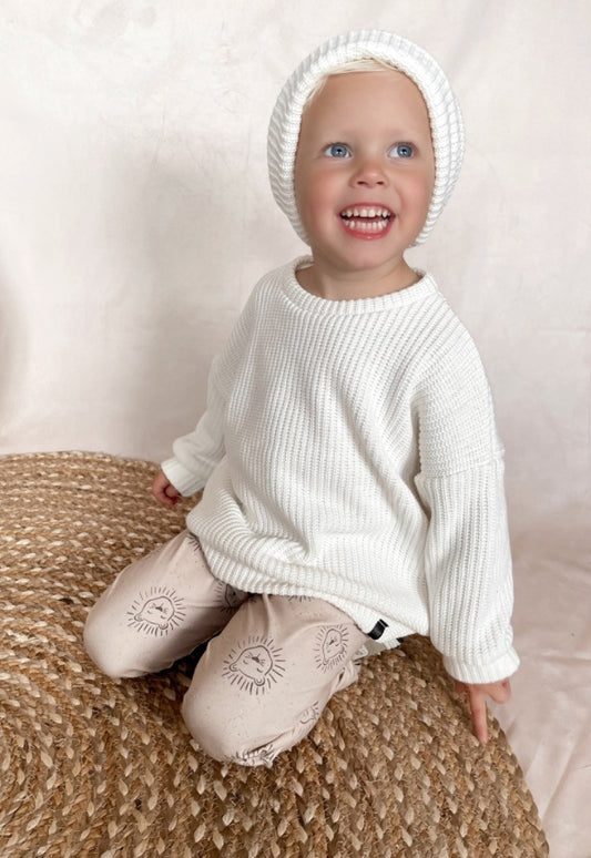 Babykleding - Lenn lion logo broekje Lenn beige