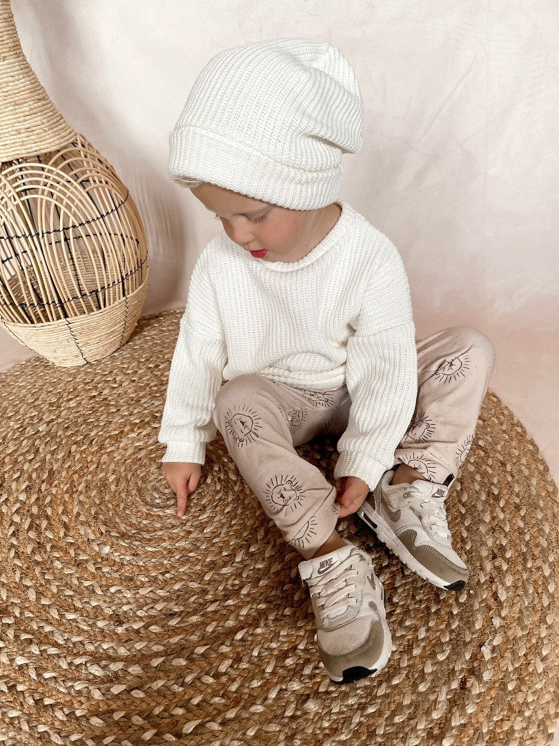 Babykleding - Lenn lion logo broekje Lenn beige