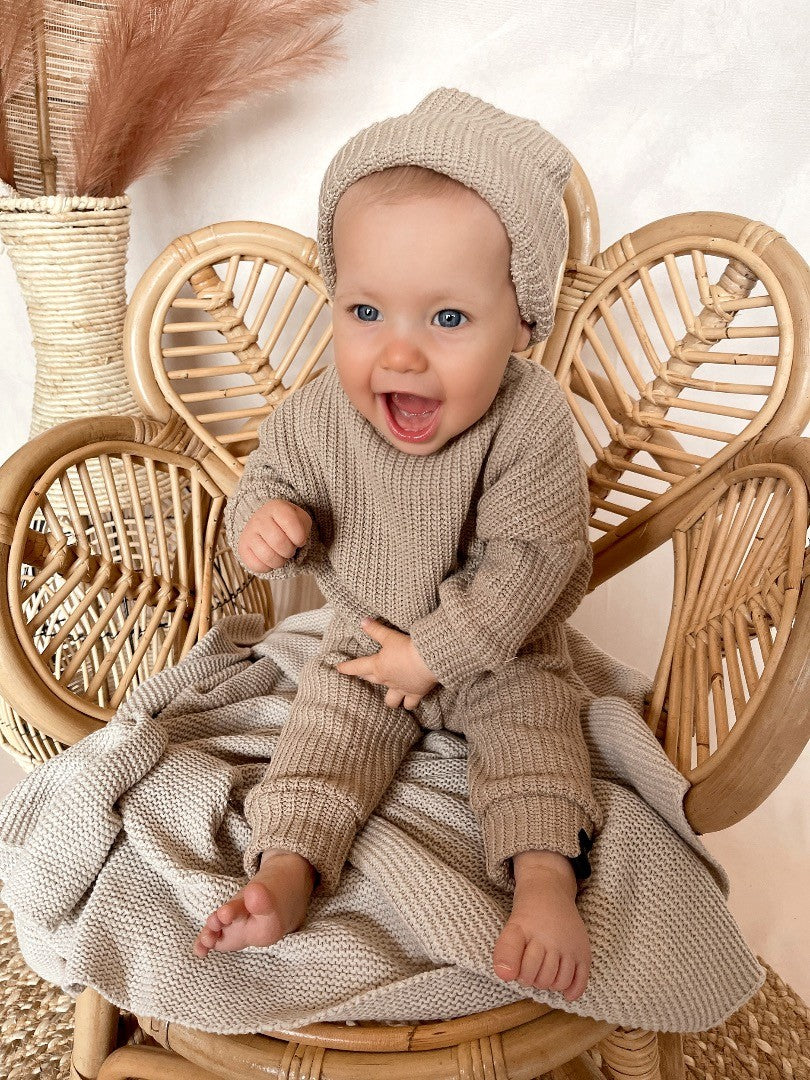 Babykleding - Knitted broekje Sand unisex