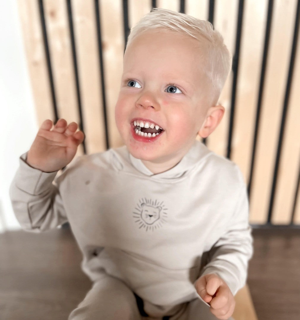Babykleding - Lenn lion joggingset licht beige