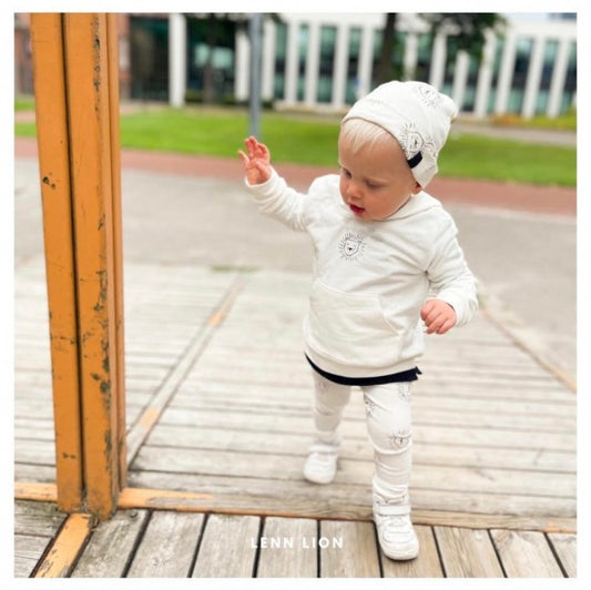 Babykleding - Lenn lion broek white logo