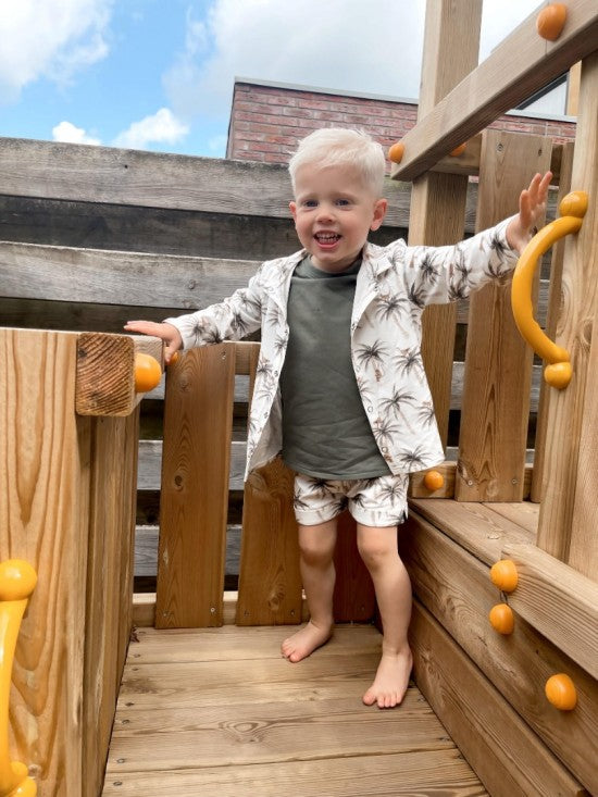 Babykleding - vest palmboom aap met kraag