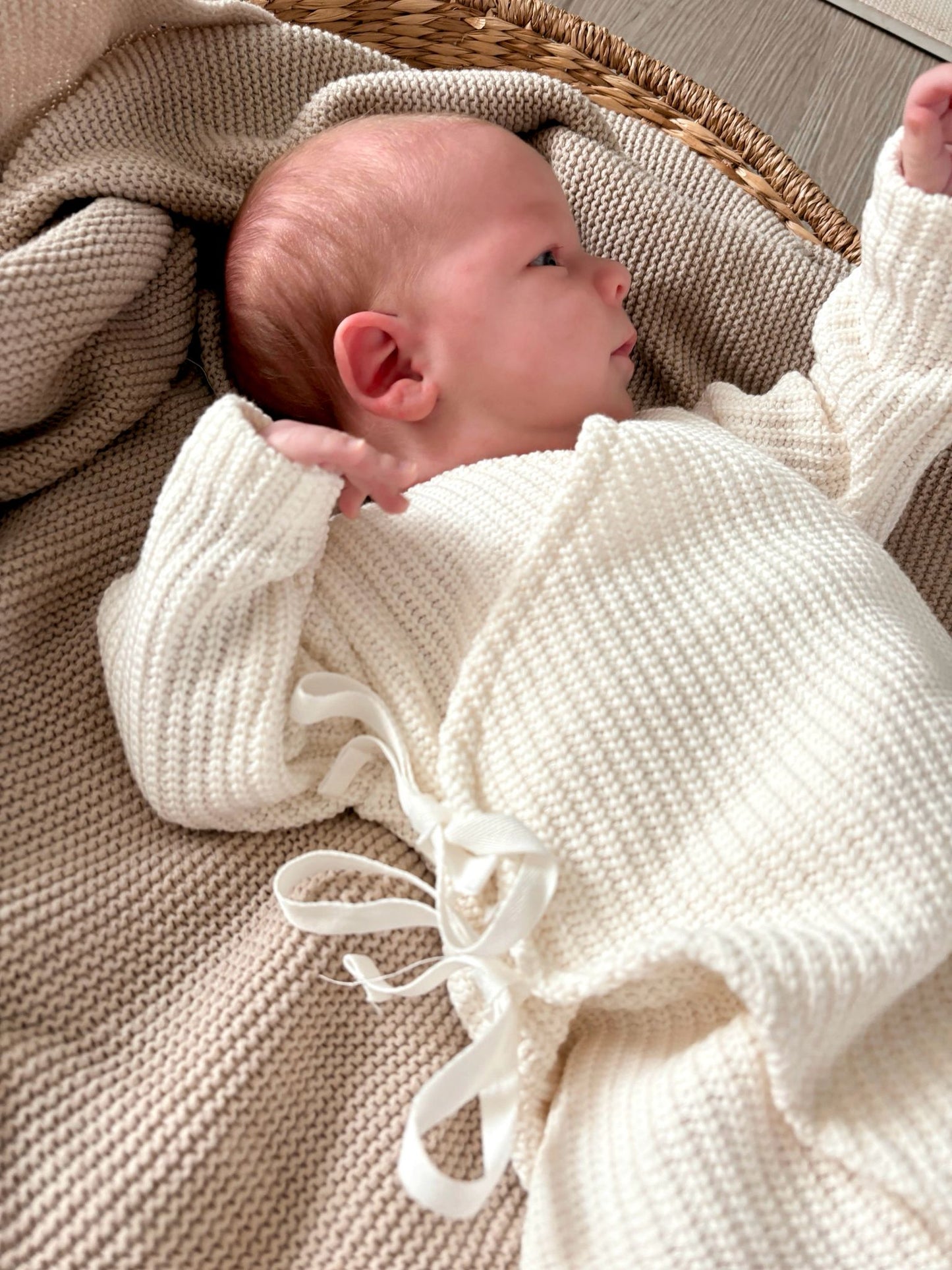 Babykleding - Geboorteboxpakje unisex knitted white