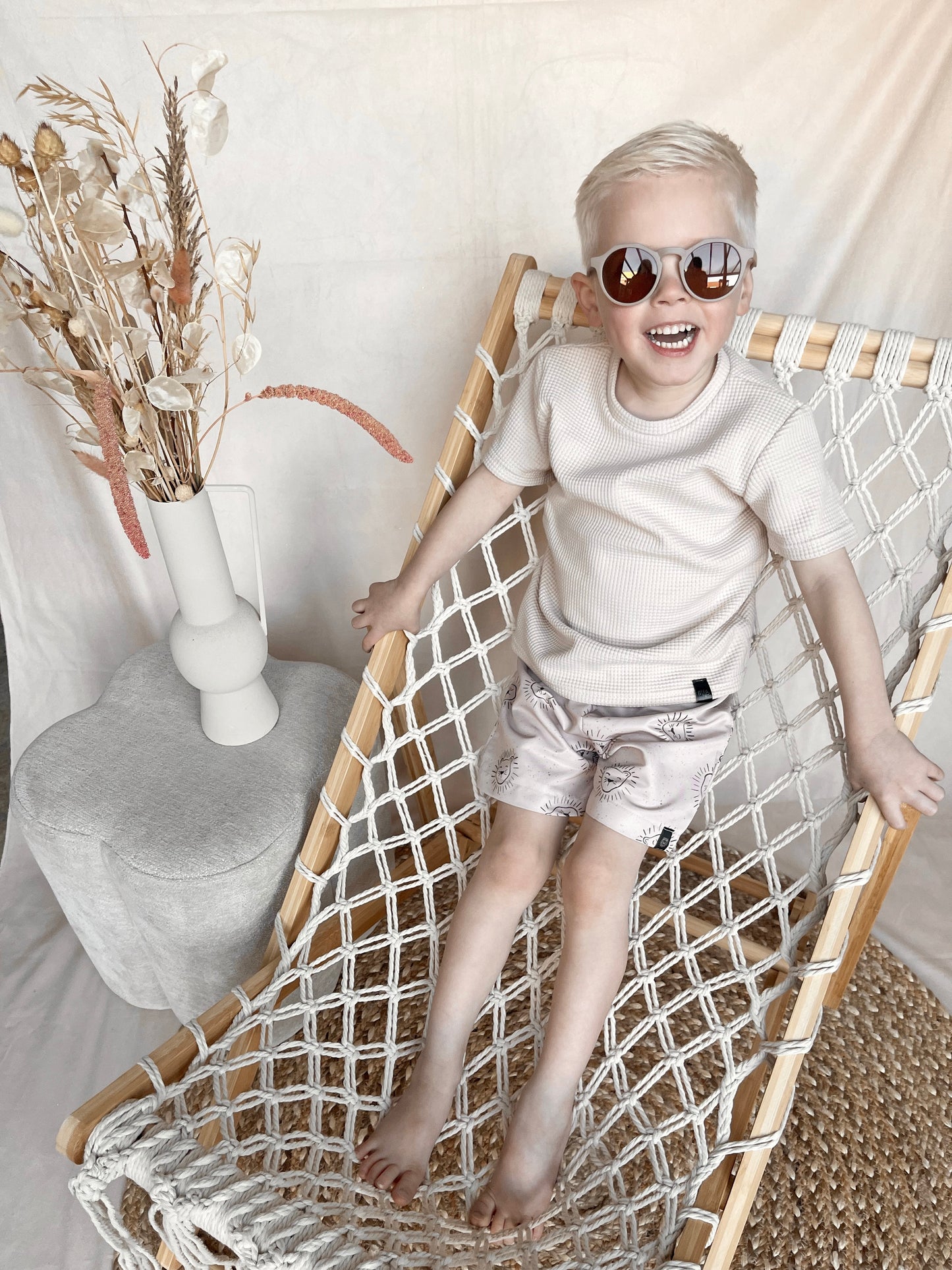 Babykleding - Zwembroek Lenn Lion Logo beige