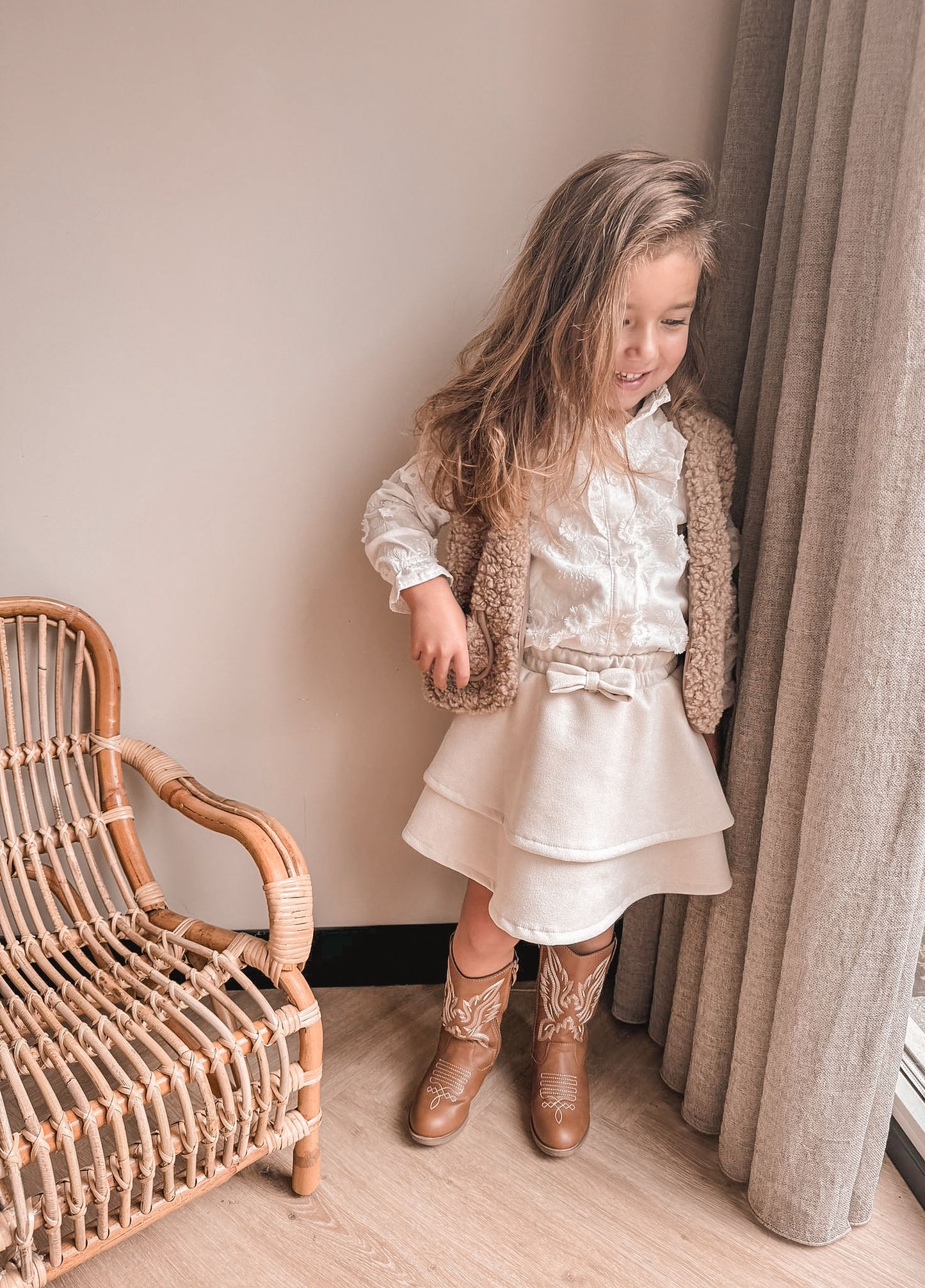 Babykleding - Rokje suède beige Julia