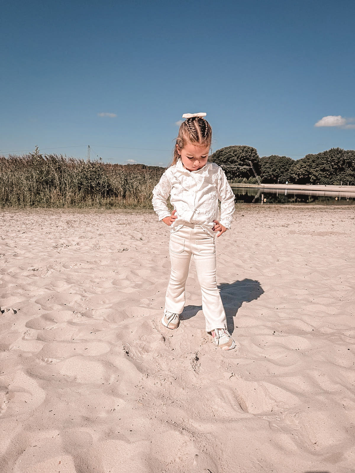 Babykleding - Flared suède beige Julia