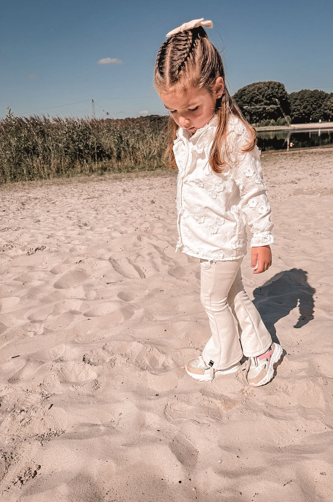 Babykleding - Flared suède beige Julia