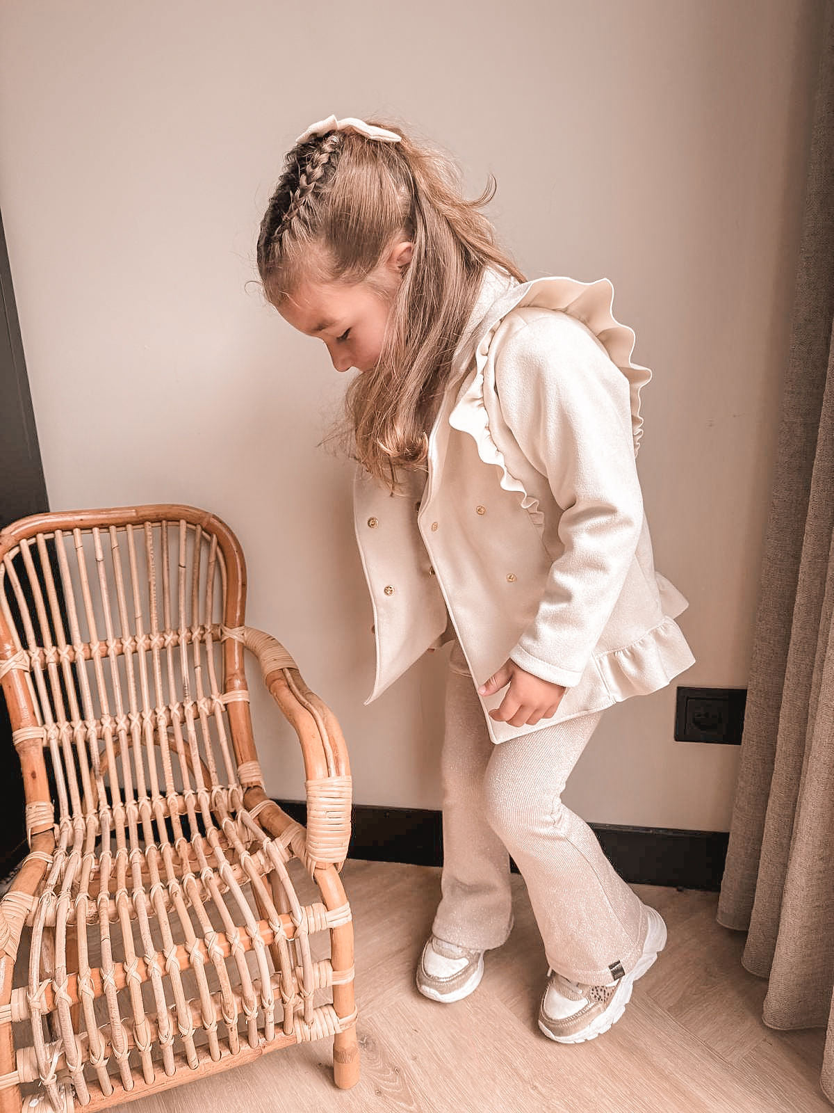 Babykleding - Tussenjas suède beige Julia