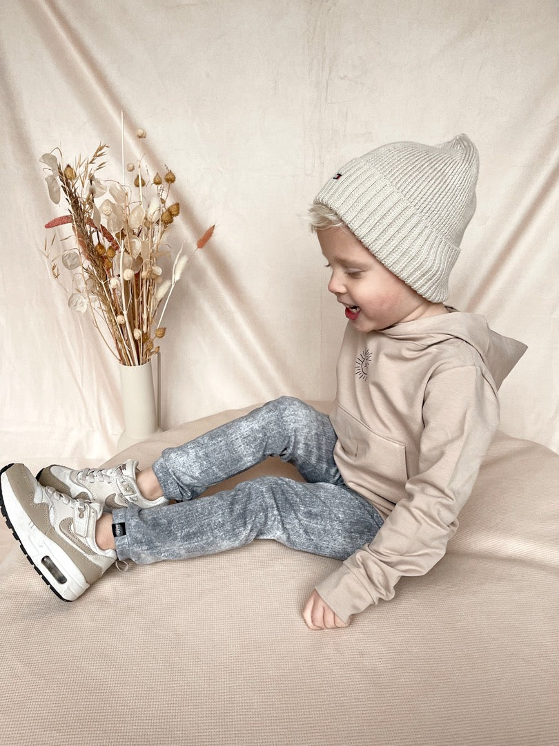 Babykleding - Lenn lion hoodie beige logo