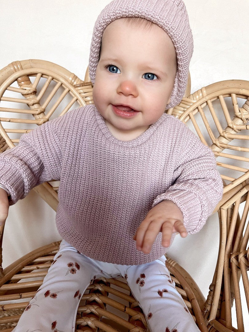 Babykleding - Knitted sweater Oud roze