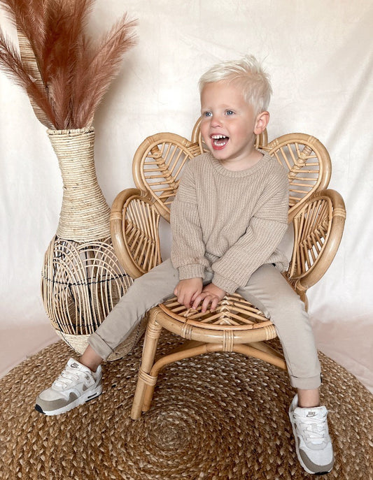Babykleding - Knitted sweater Sand unisex