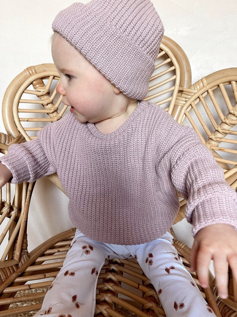 Babykleding - Knitted sweater Oud roze