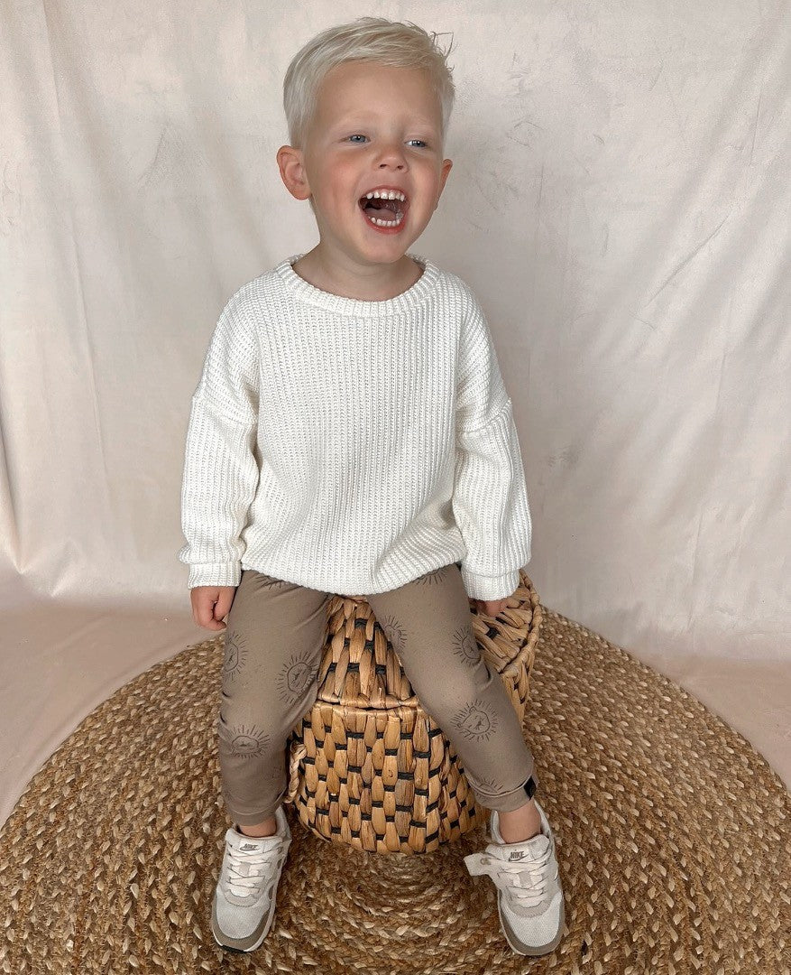 Babykleding - Broekje lenn lion logo Raff bruin groen