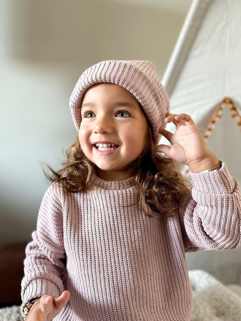 Babykleding - Knitted sweater Oud roze