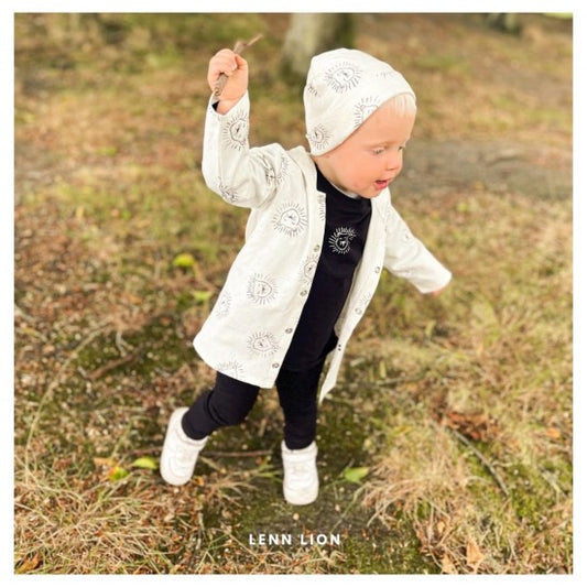 Babykleding - lenn lion longvest white logo
