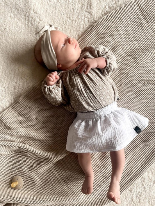 Babykleding - rokje hydrofiel wit
