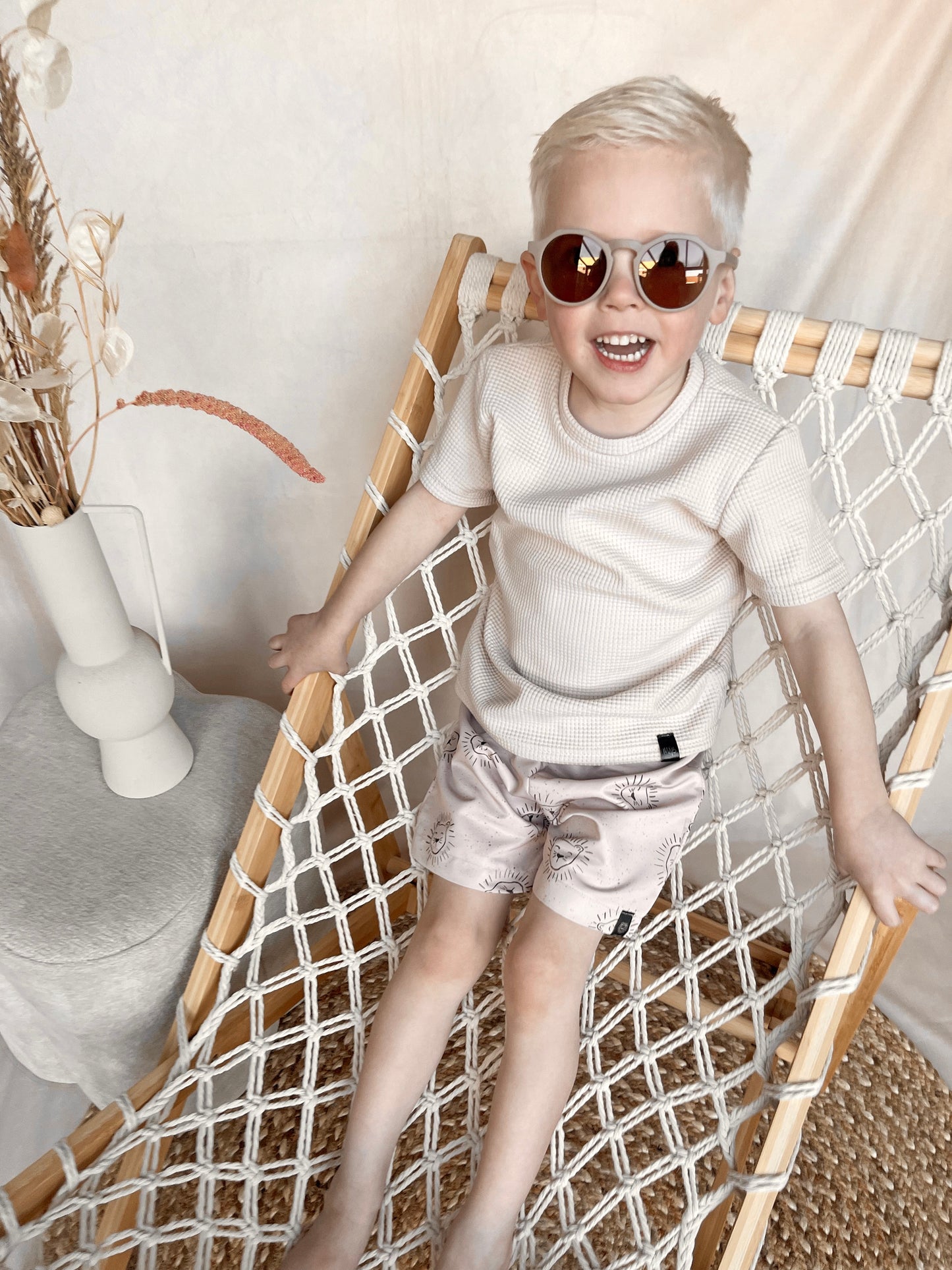 Babykleding - Zwembroek Lenn Lion Logo beige 