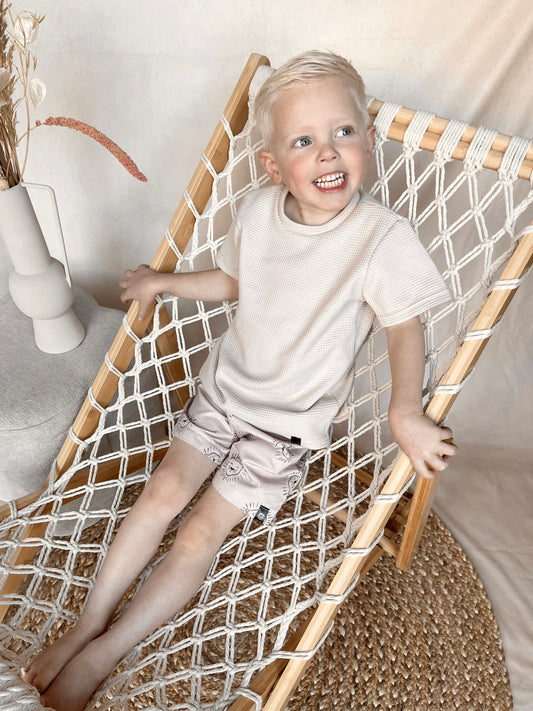Babykleding - Zwembroek Lenn Lion Logo beige 