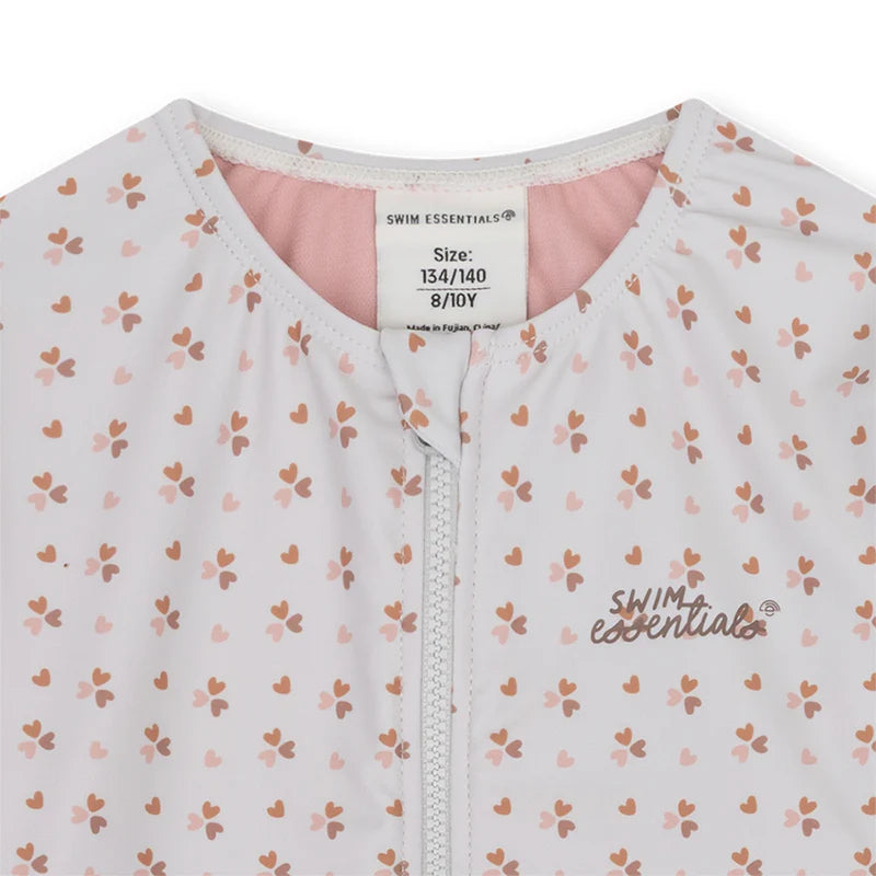 UV Badpak Kinder Met Lange Mouwen - Oudroze - Cozy Hearts