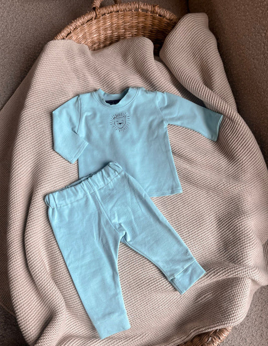 Babykleding - Logo Blauw Setje