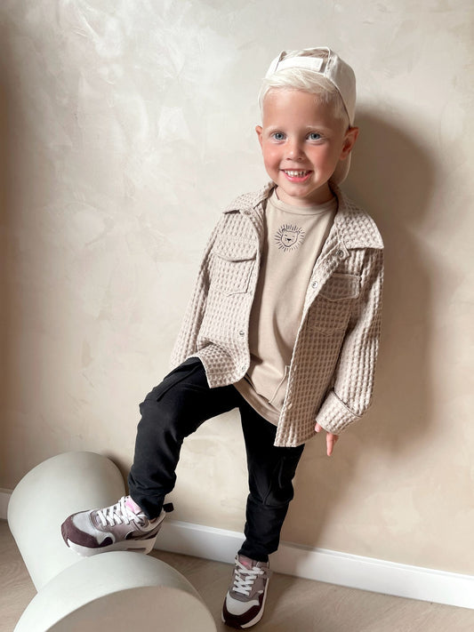 Babykleding - Longsleeve taupe logo Scott